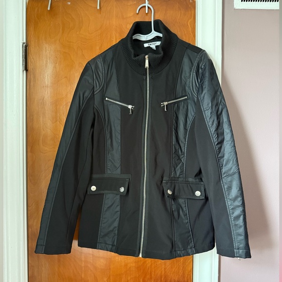 Dkny Jackets & Blazers - DKNY Black Jacket with Silver Zipper